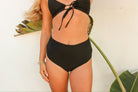 Full coverage high waist bottom in Black