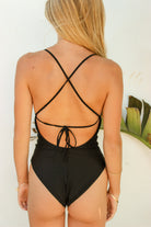 Scoop neck one piece with a racerback in Black