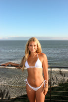 Ruched back bottoms with tie sides in White