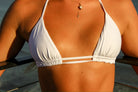 Adjustable triangle top with double straps in White