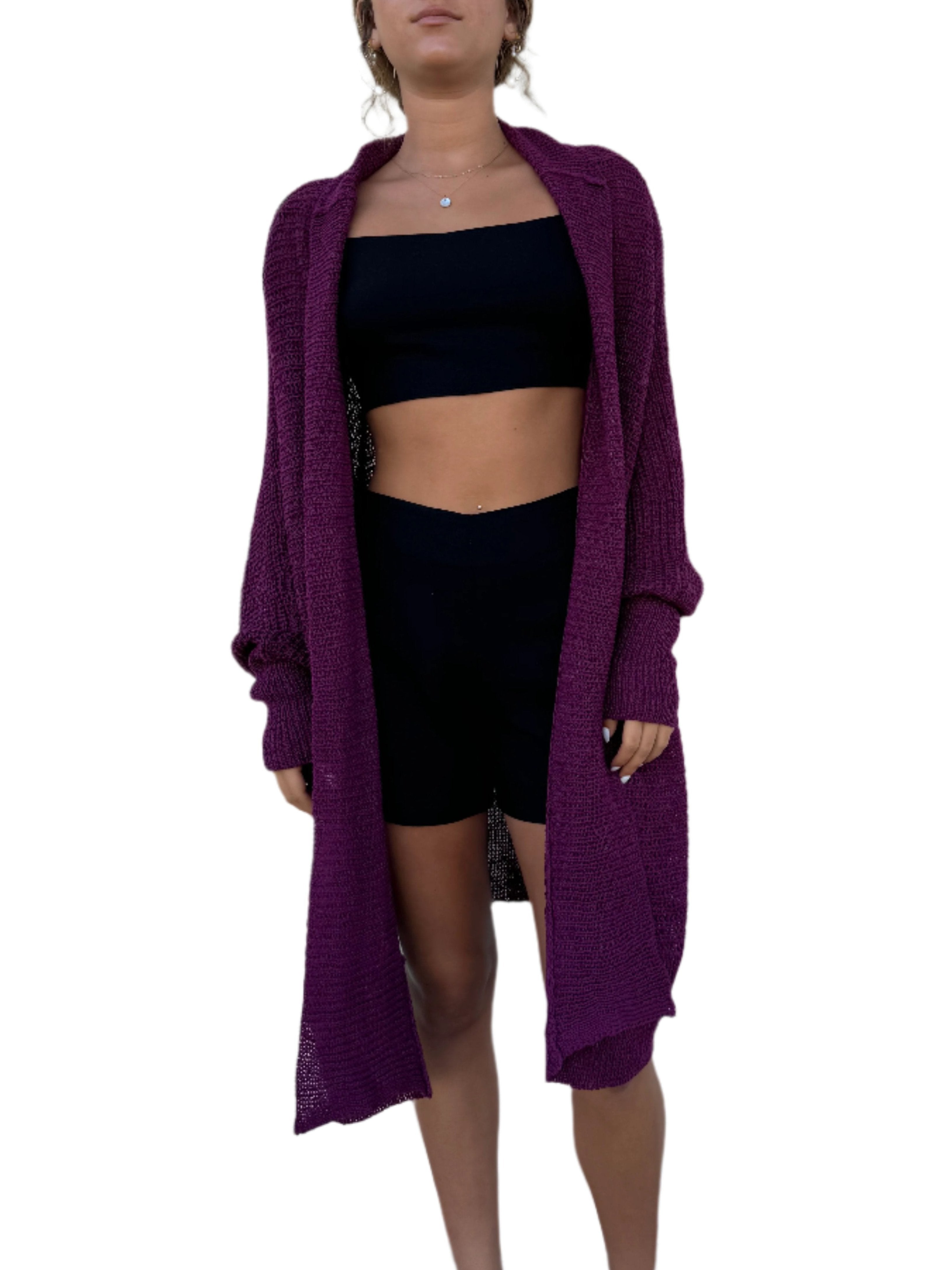 Maroon knit cardigan