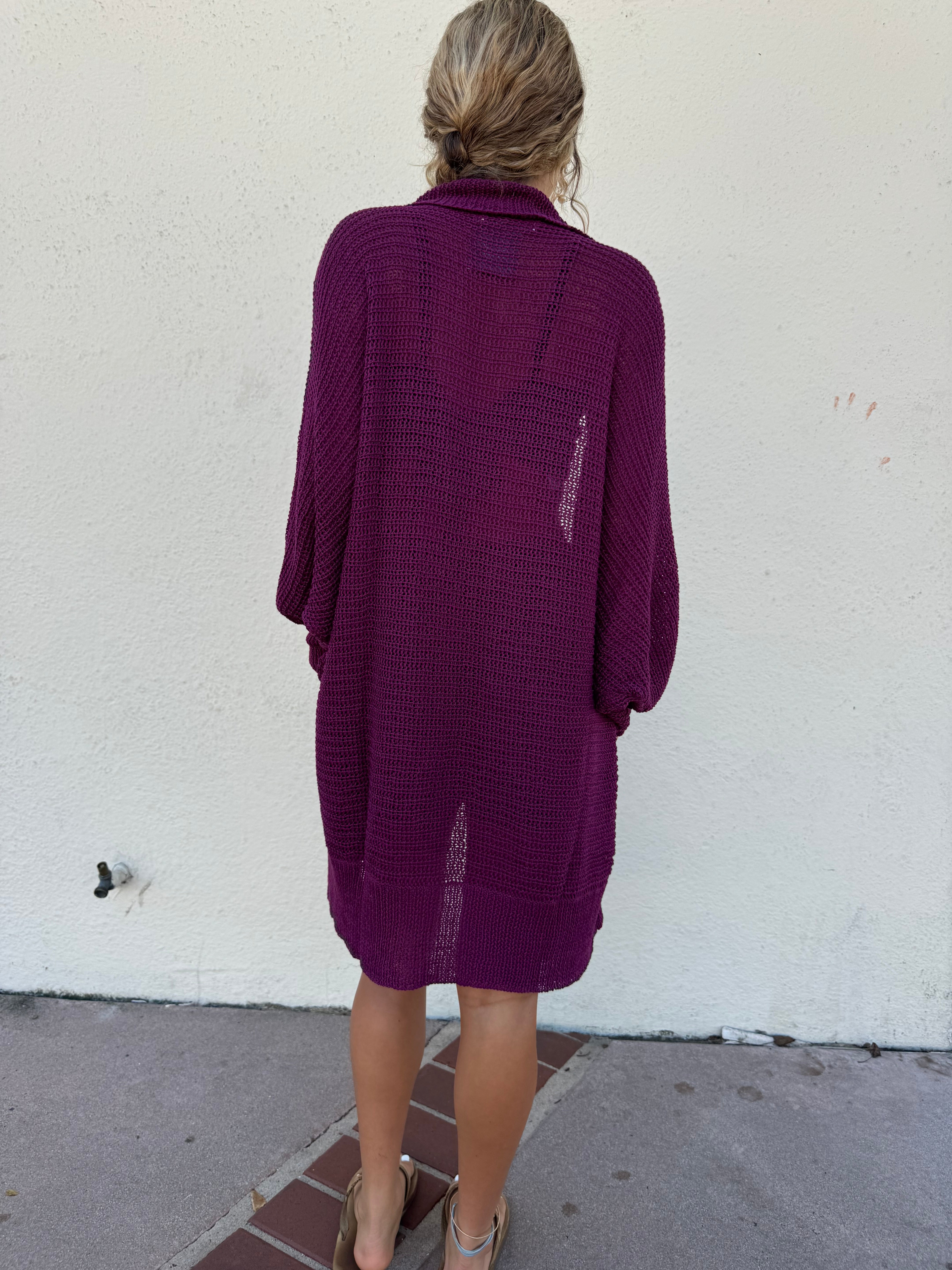 Maroon knit cardigan