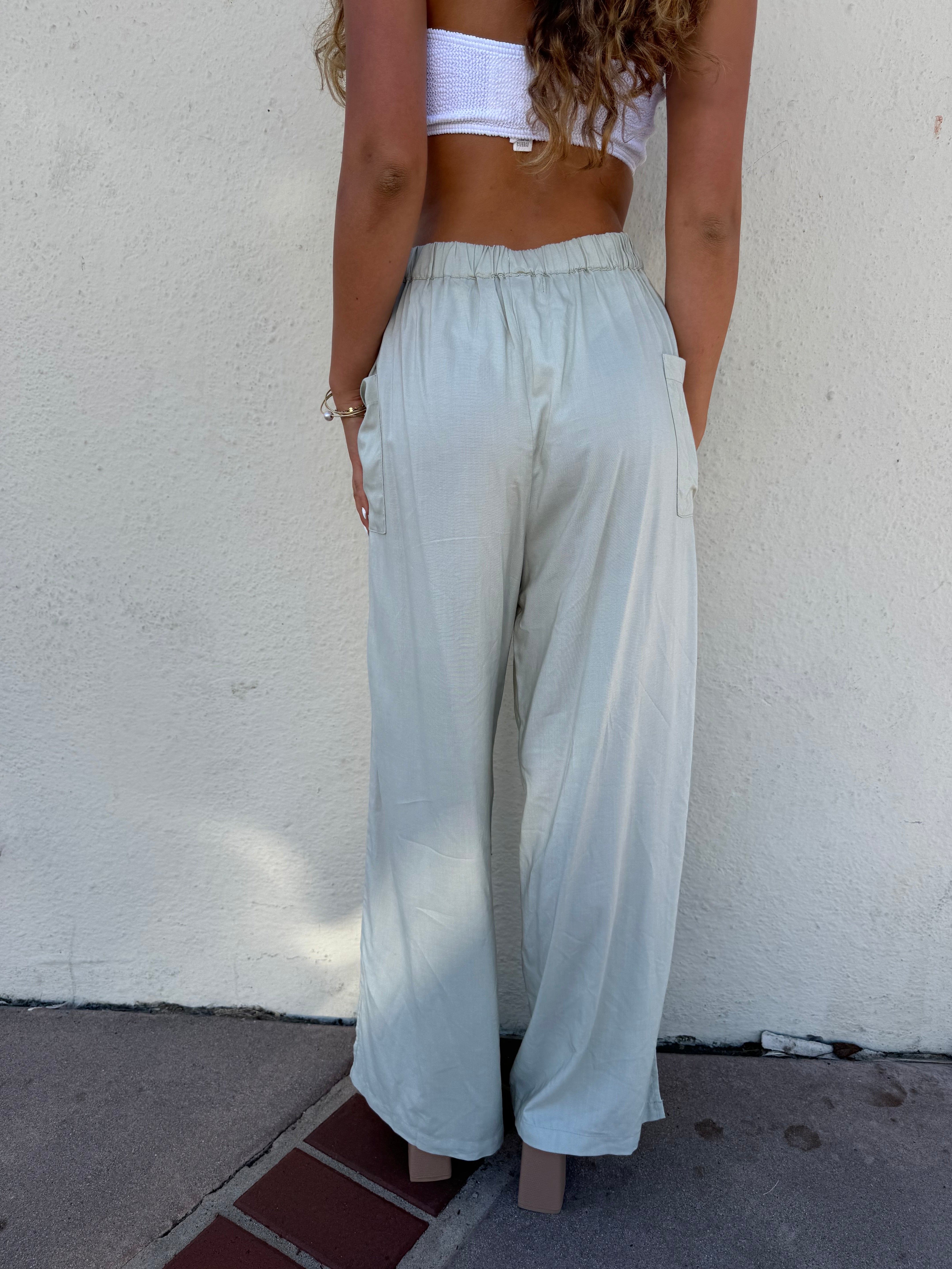 Wide leg gray pants