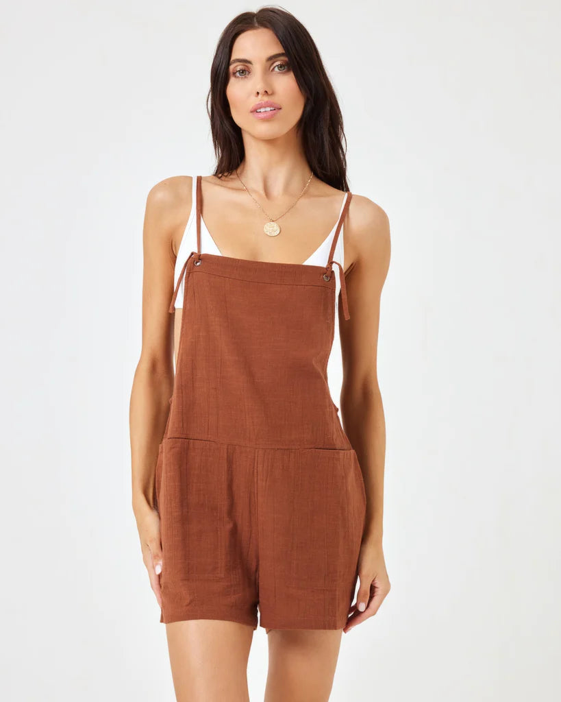100% Cotton Brown Romper