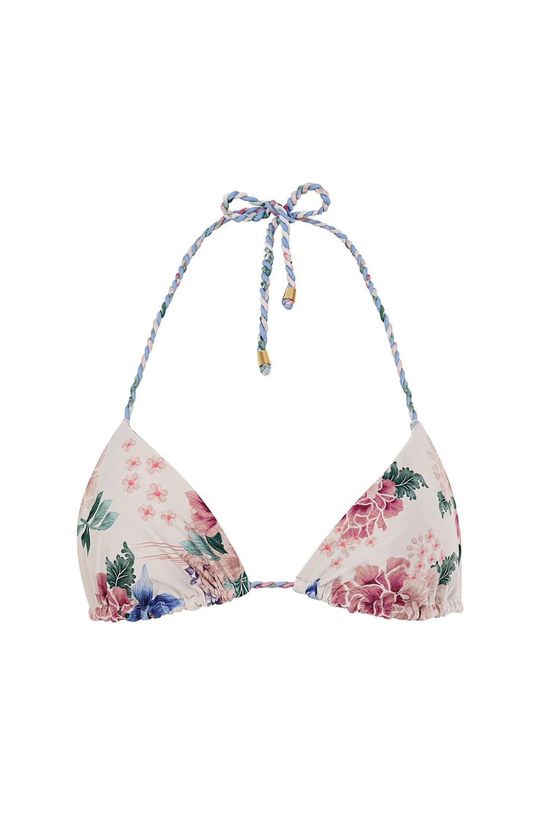 Floral print triangle bikini top
