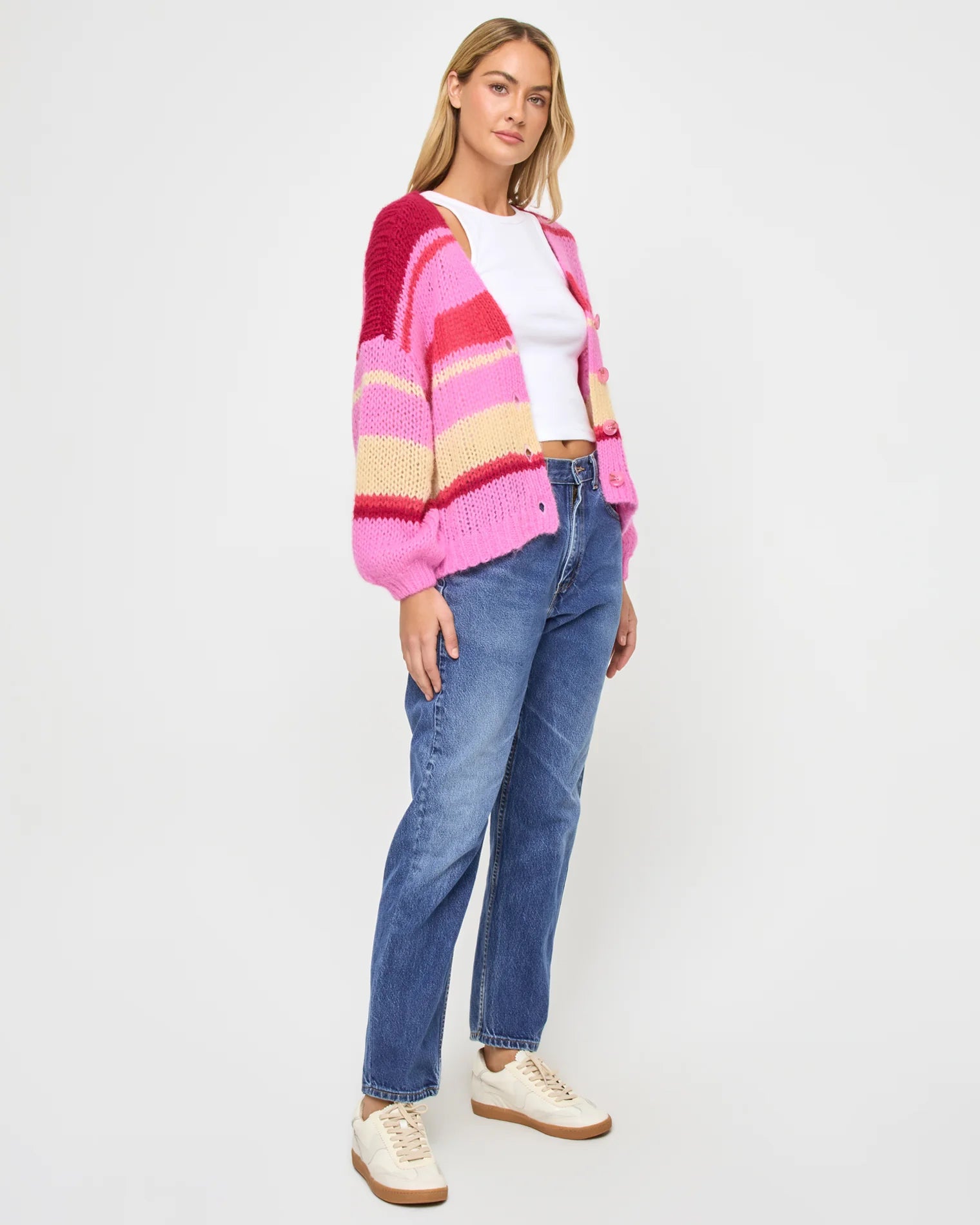 Cropped button down cardigan