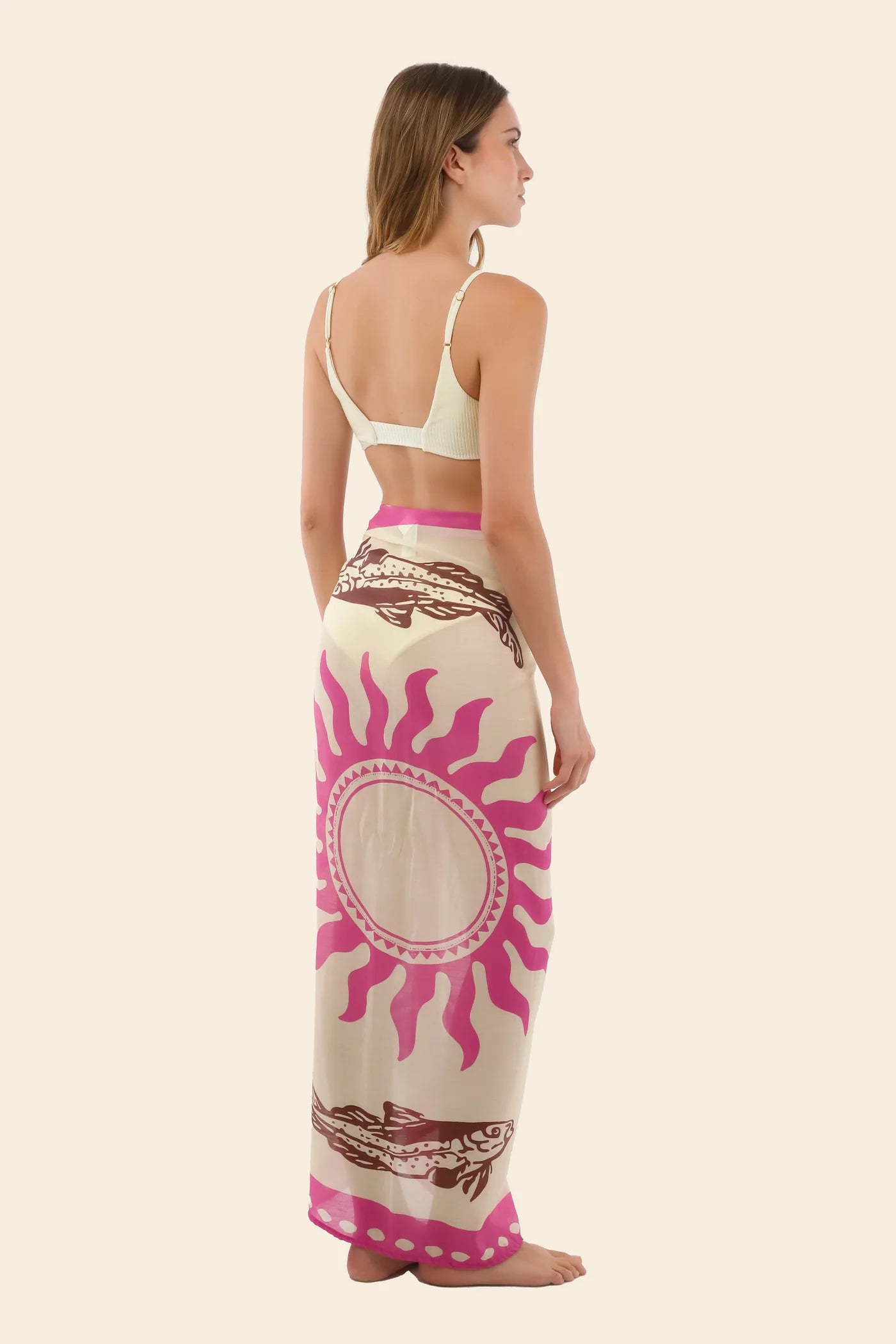 Long colorful sarong with tassels