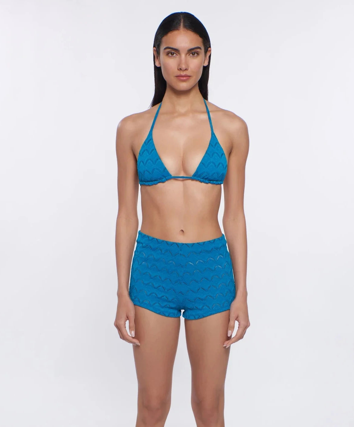 Adjustable triangle top with texture in teal