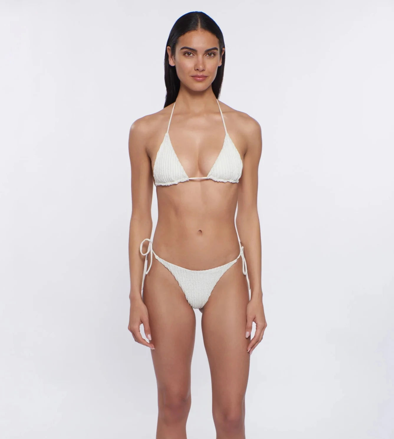 Textured tie side bottom in ivory