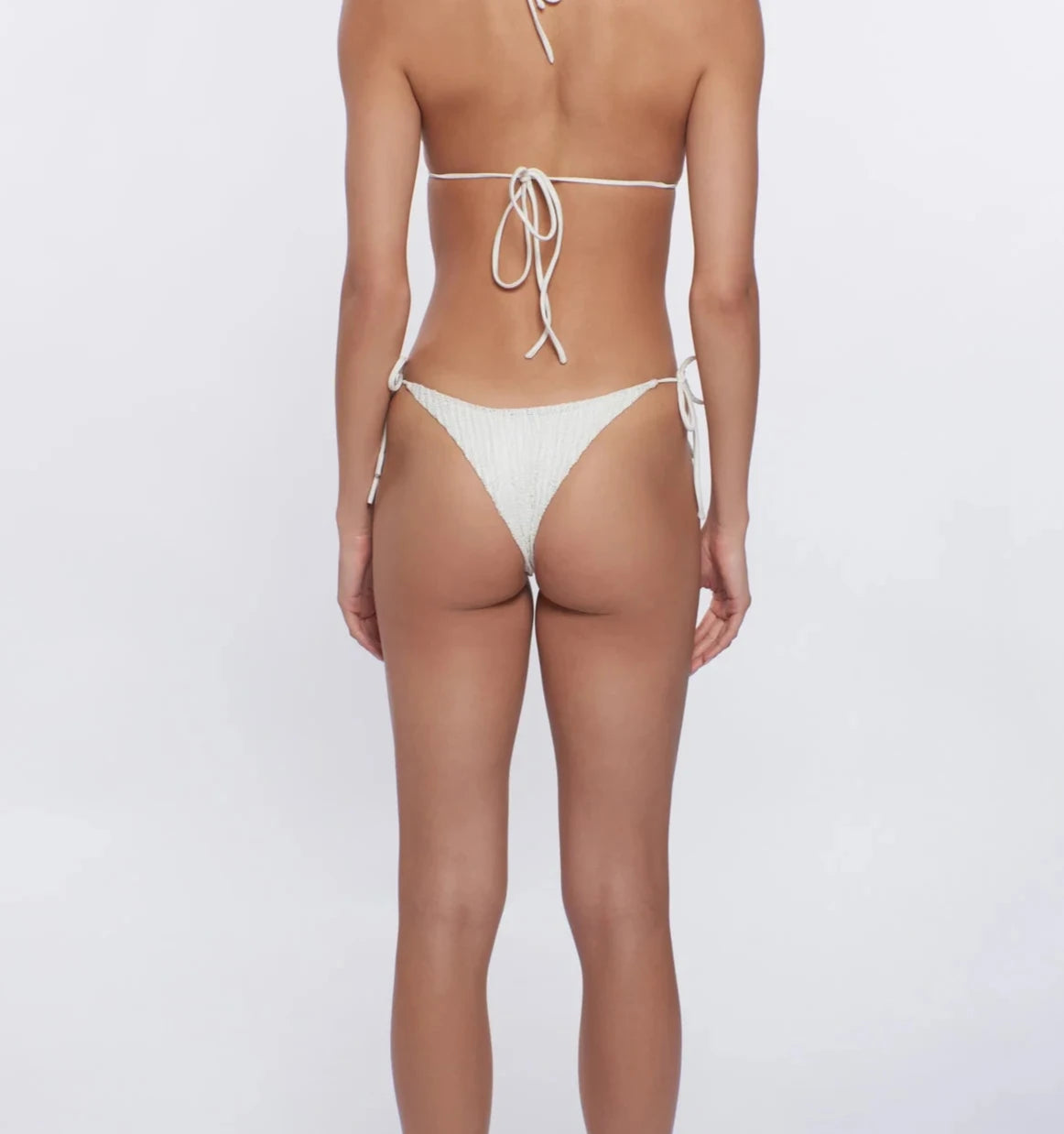 Textured tie side bottom in ivory