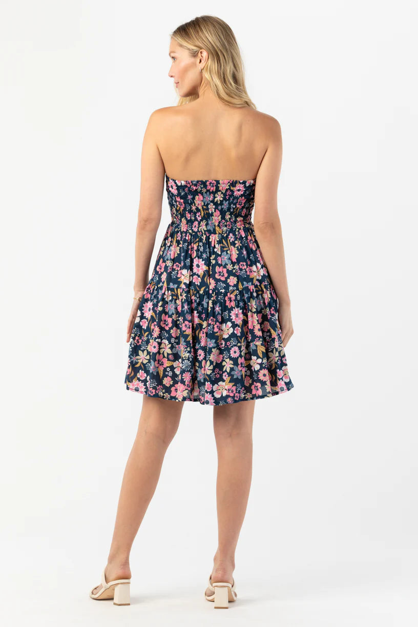 Floral Print Strapless Mini Dress