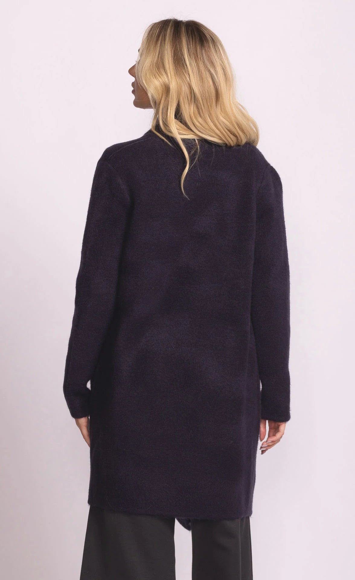 Long winter jacket in dark blue