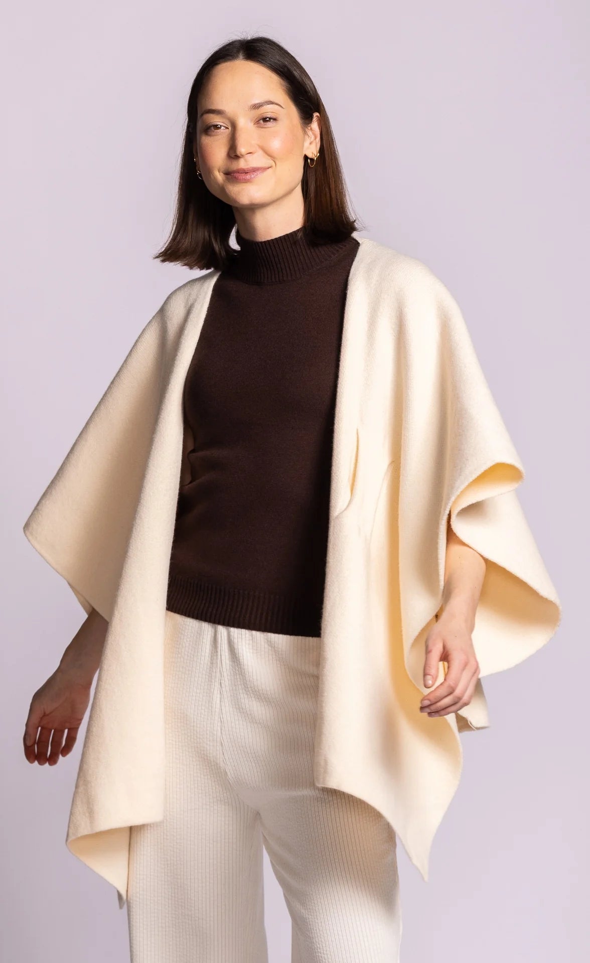One Size Off White Sweater Shawl