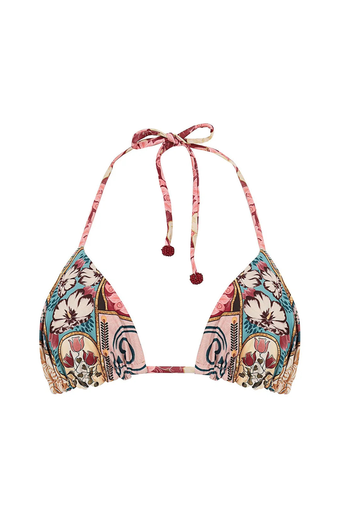 Reversible multicolor triangle bikini top