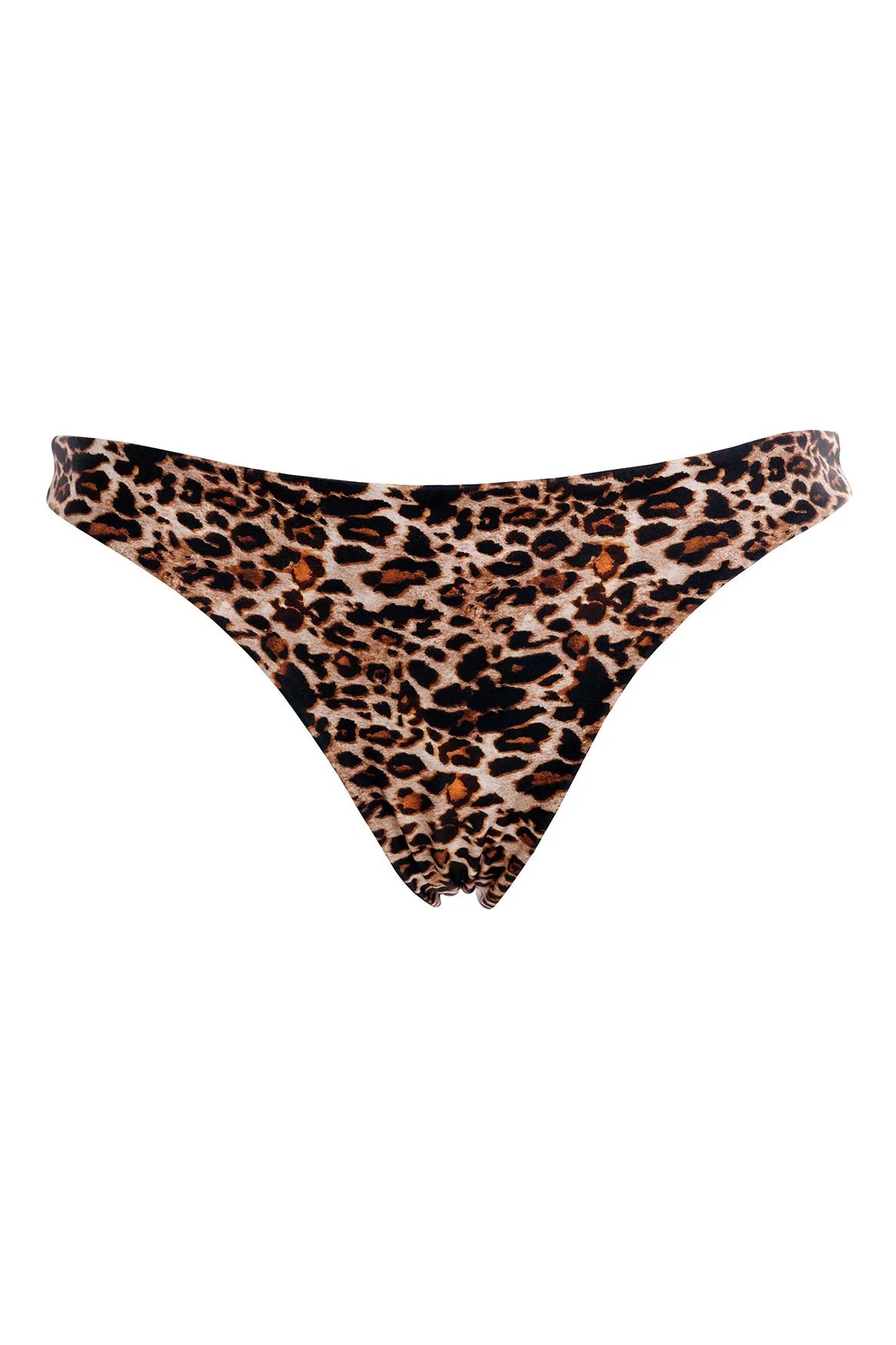 Full coverage bottom with multicolor print that reverses to cheetah print