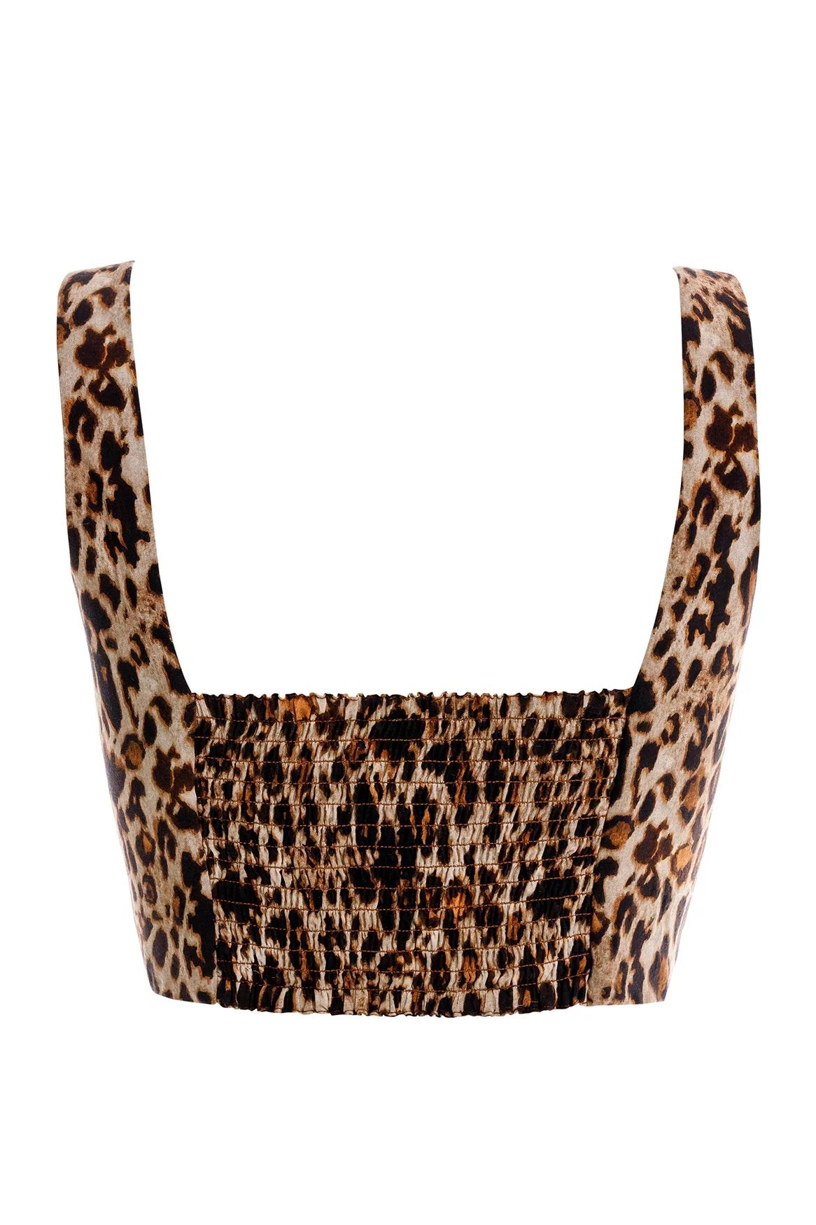 Cropped tank top with a square neckline in Cheetah print