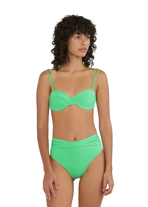 Green Ribbed Underwire Top