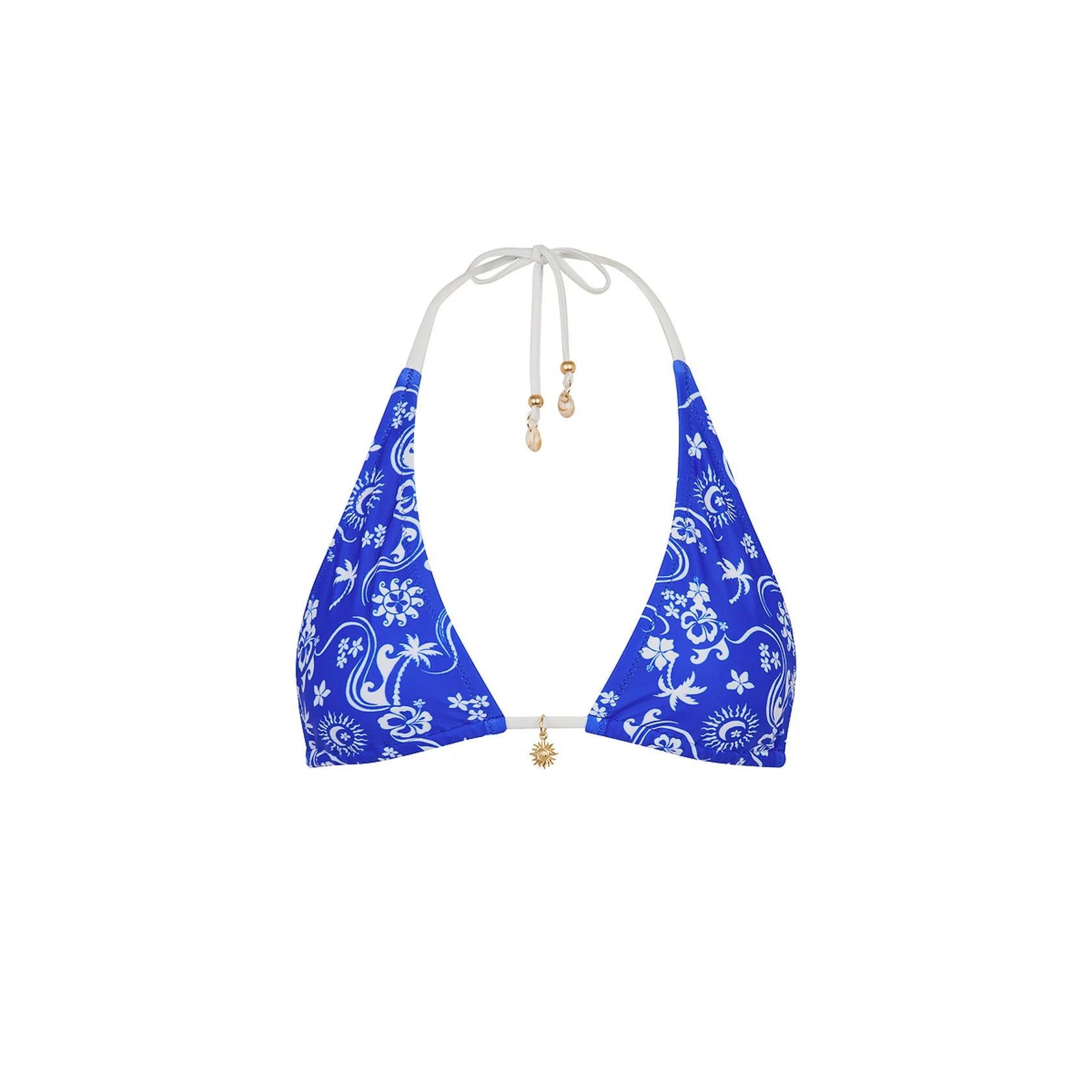 Adjustable triangle top in blue print