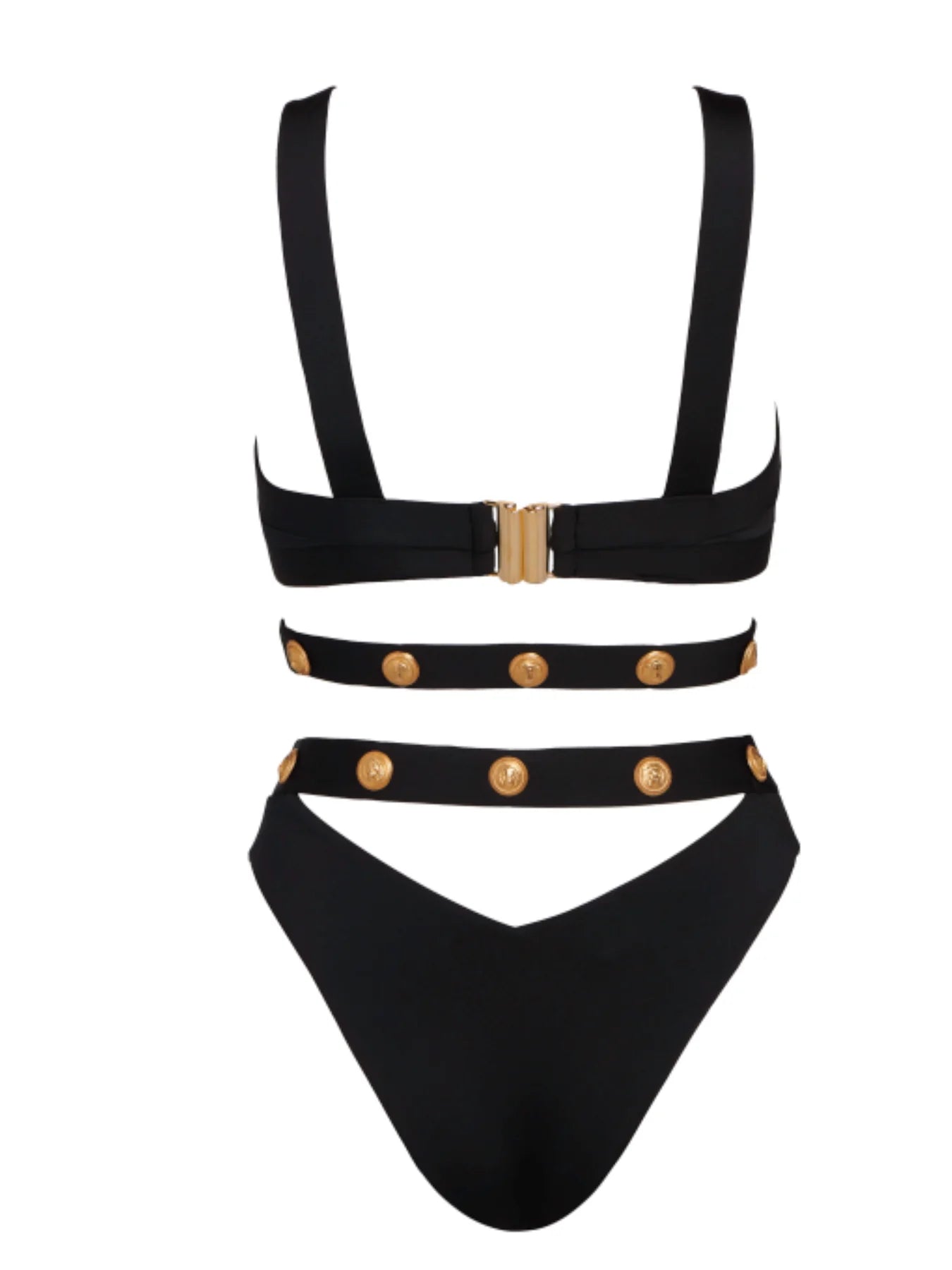 Lion Head Medallion Studded Cutout Bottom