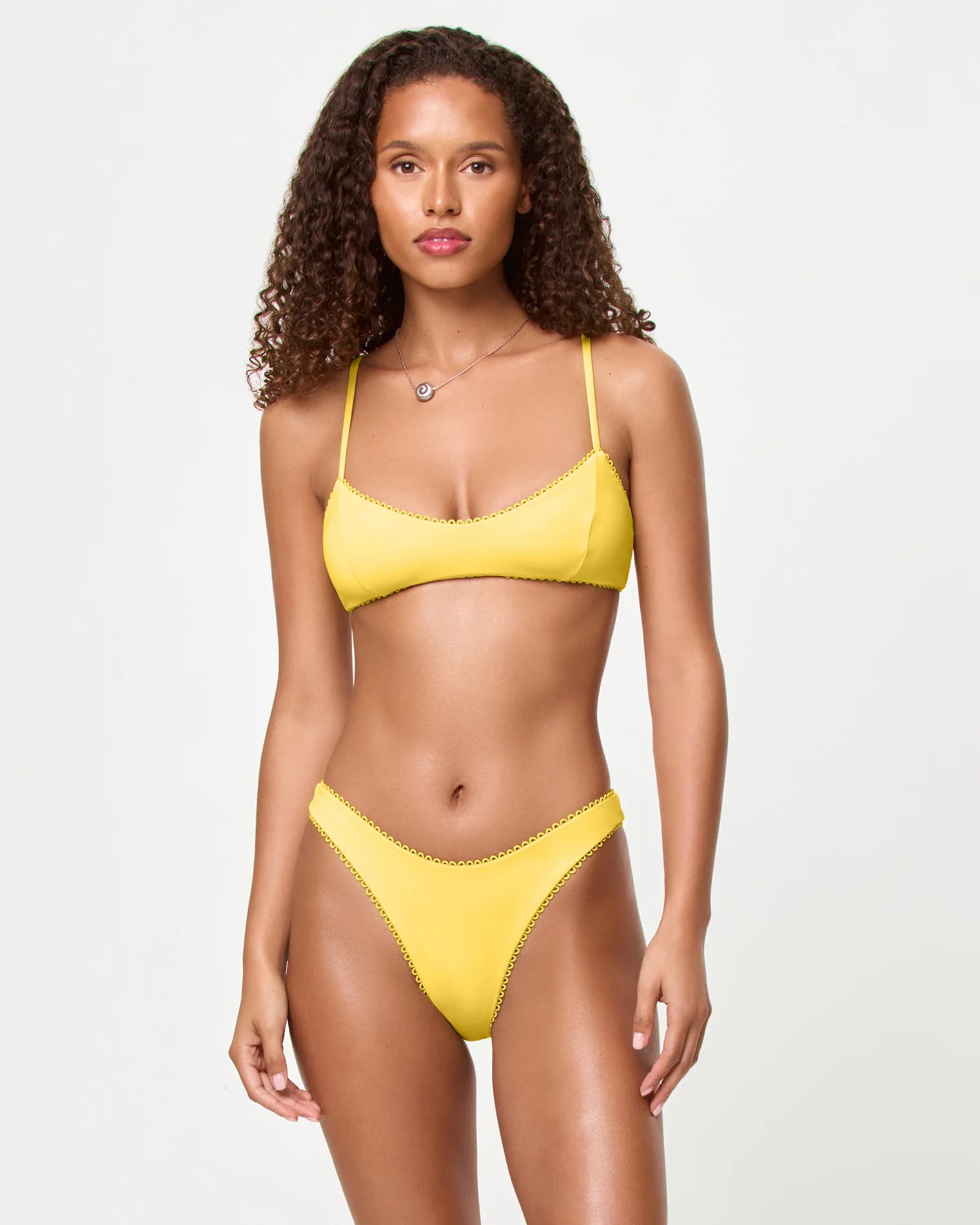Yellow Scalloped Edge Bikini Bottom