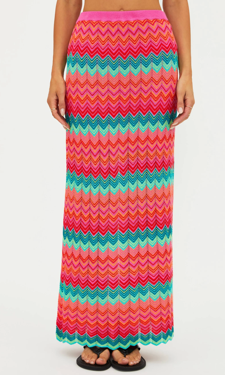 Long multicolor knit skirt
