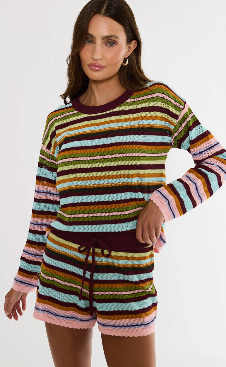 Striped multicolor knit sweater
