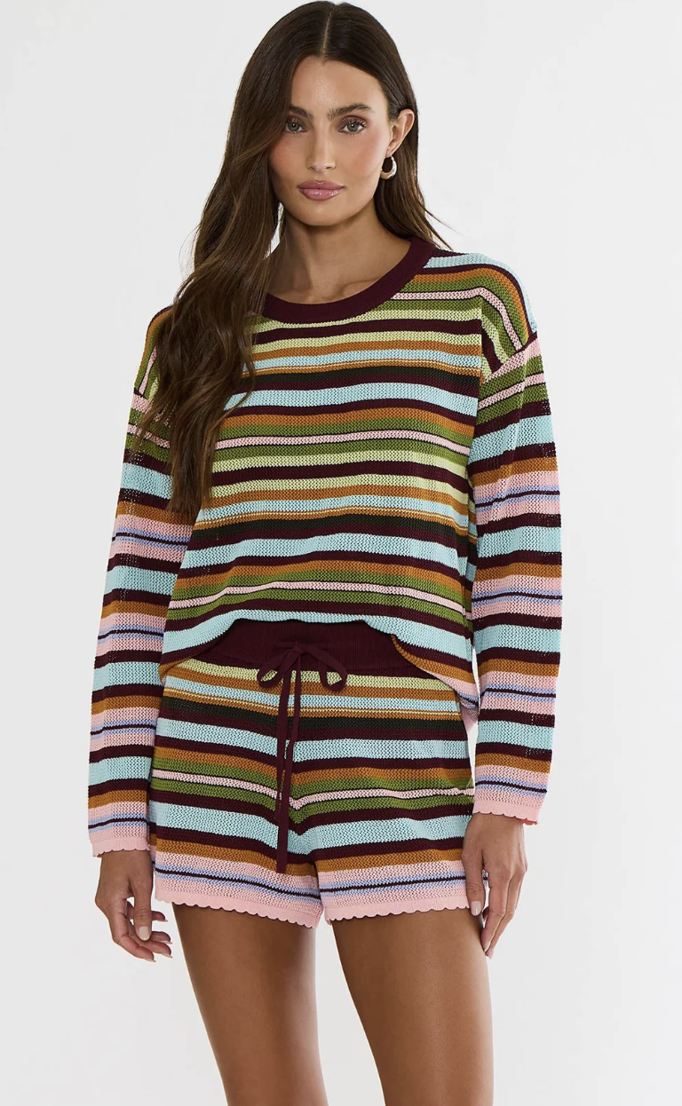 Striped multicolor knit sweater