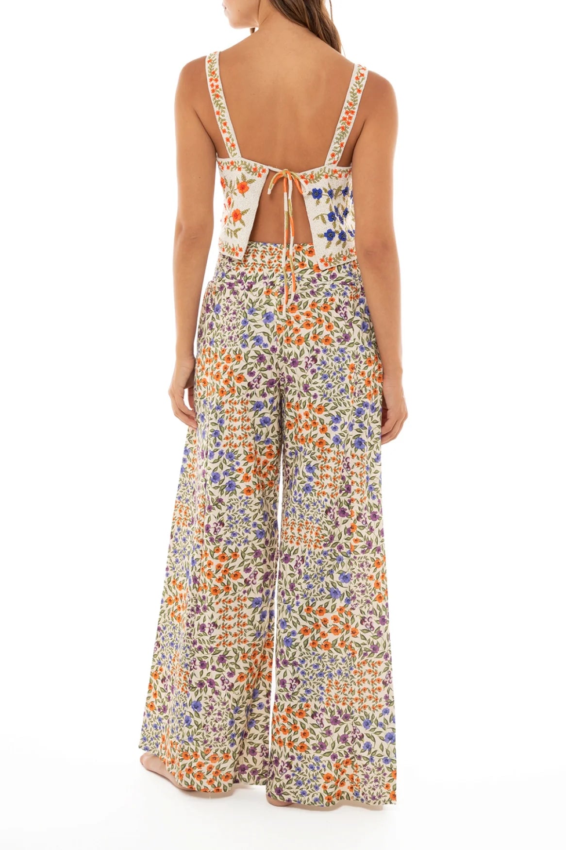Wide Leg Floral Print Pants