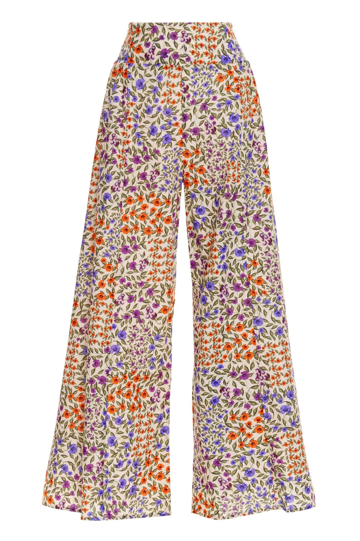 Wide Leg Floral Print Pants