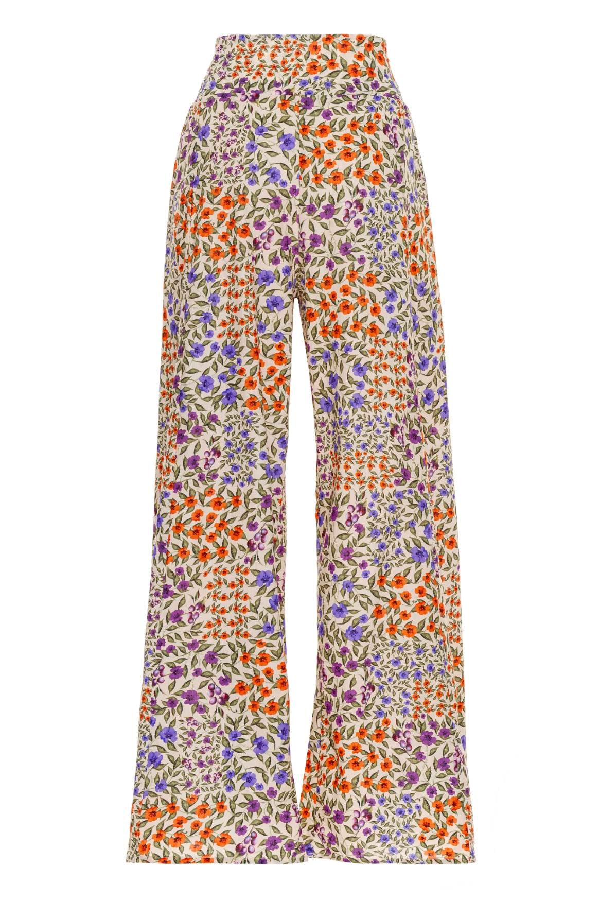 Wide Leg Floral Print Pants