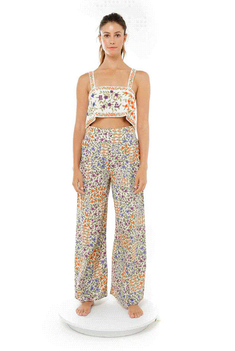Wide Leg Floral Print Pants