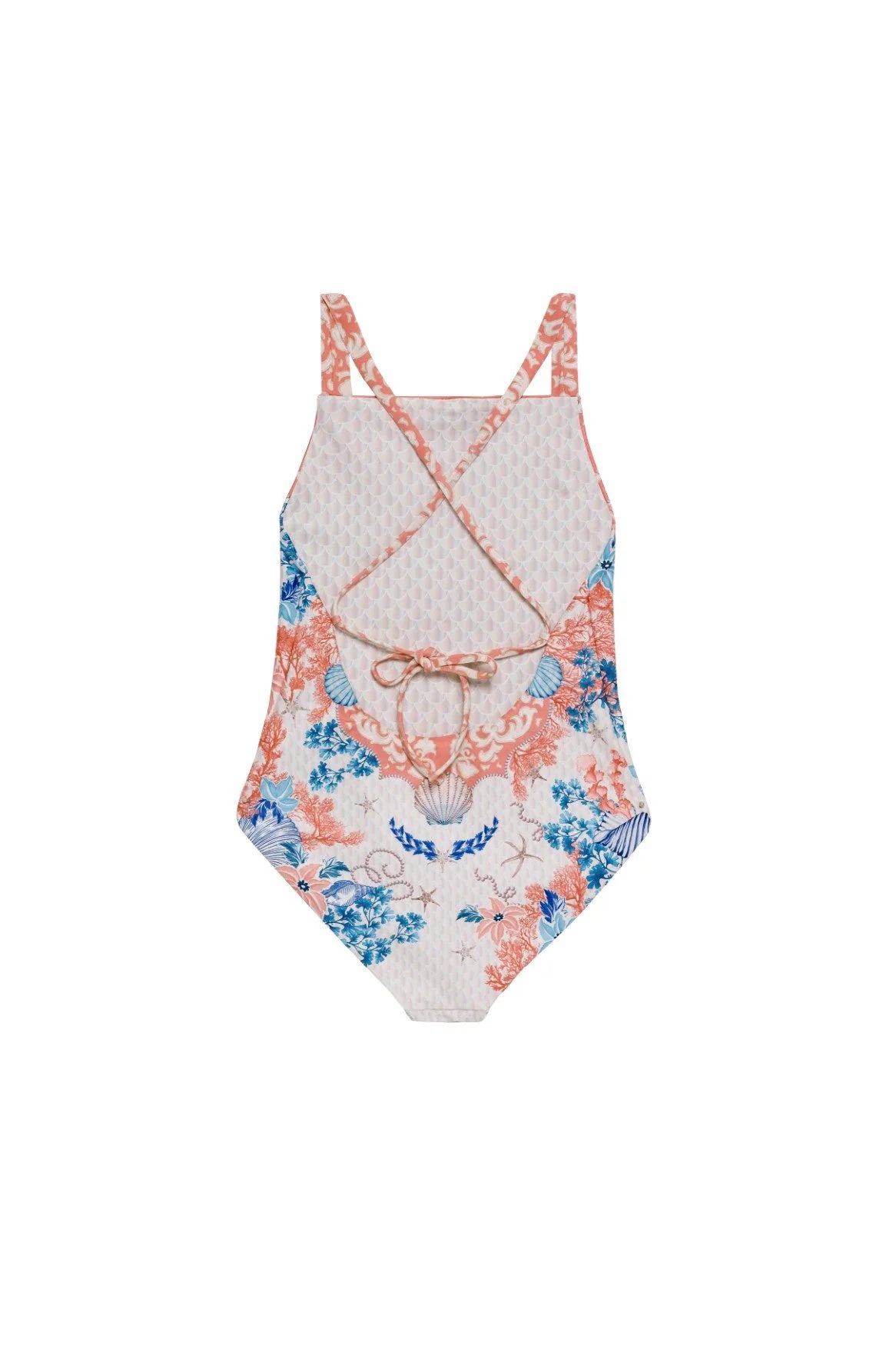 Girls one piece in colorful sea inspired print