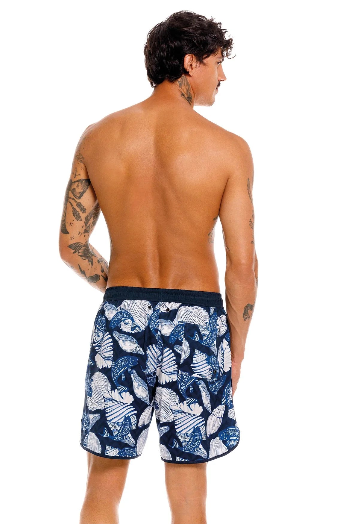 Printed blue men's trunks