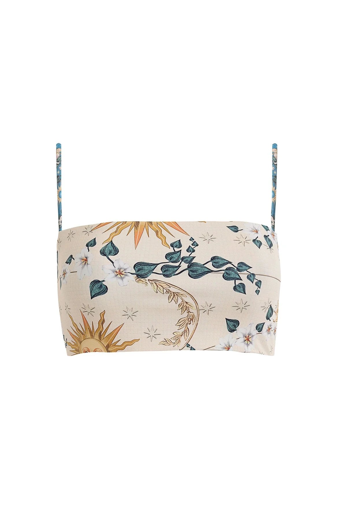 Colorful bandeau top with reversible prints