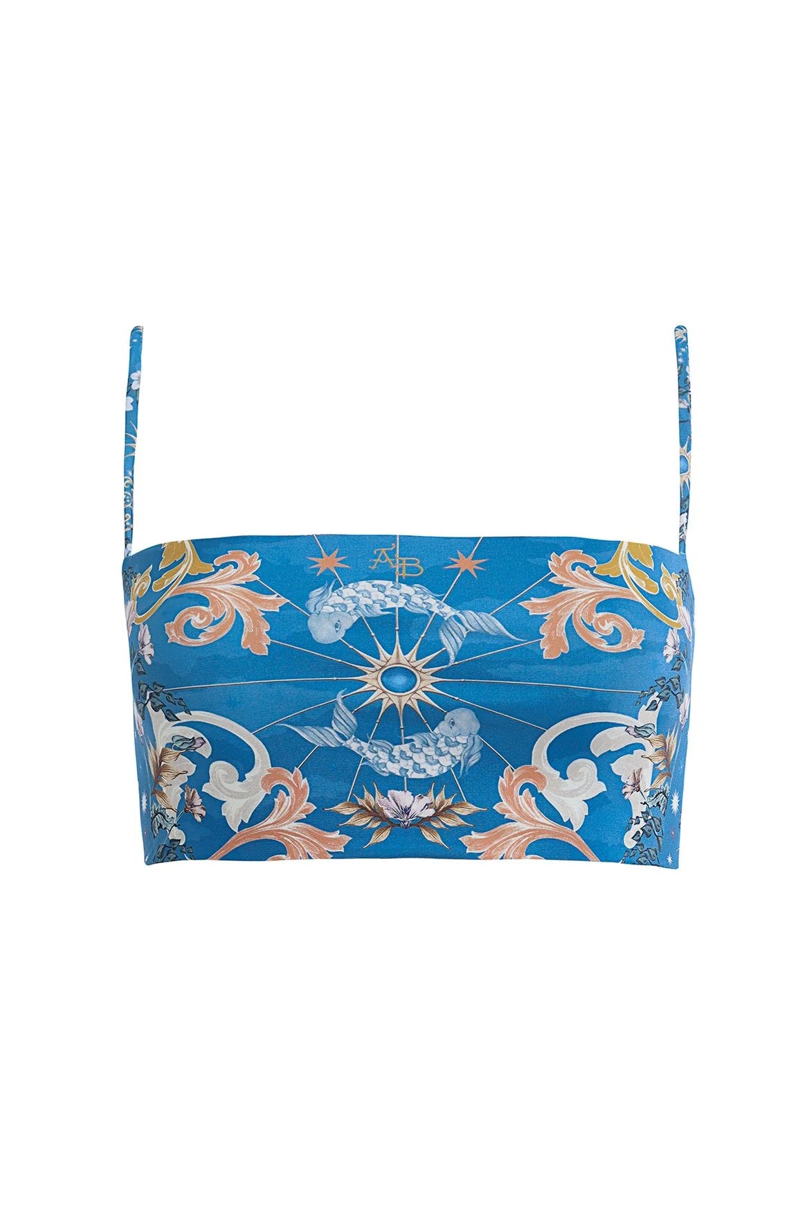 Colorful bandeau top with reversible prints