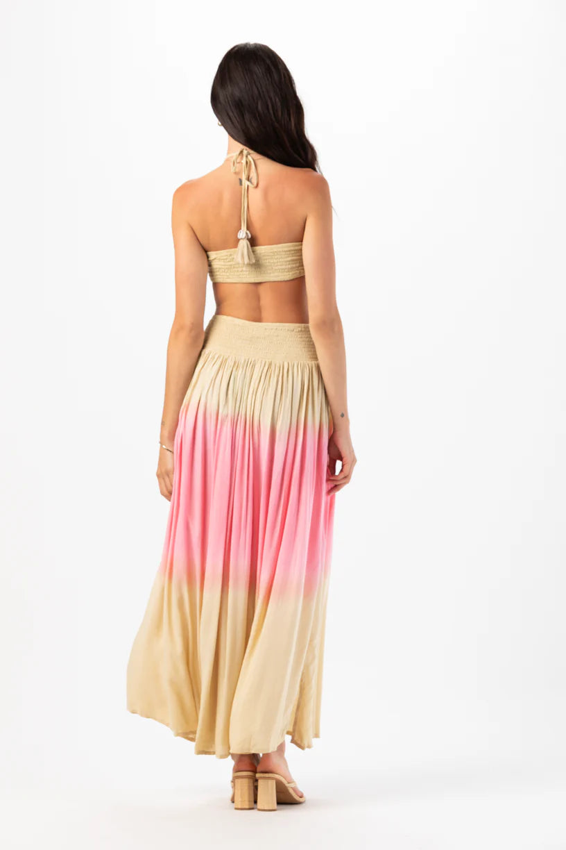 Side Cutout Halter Maxi Dress