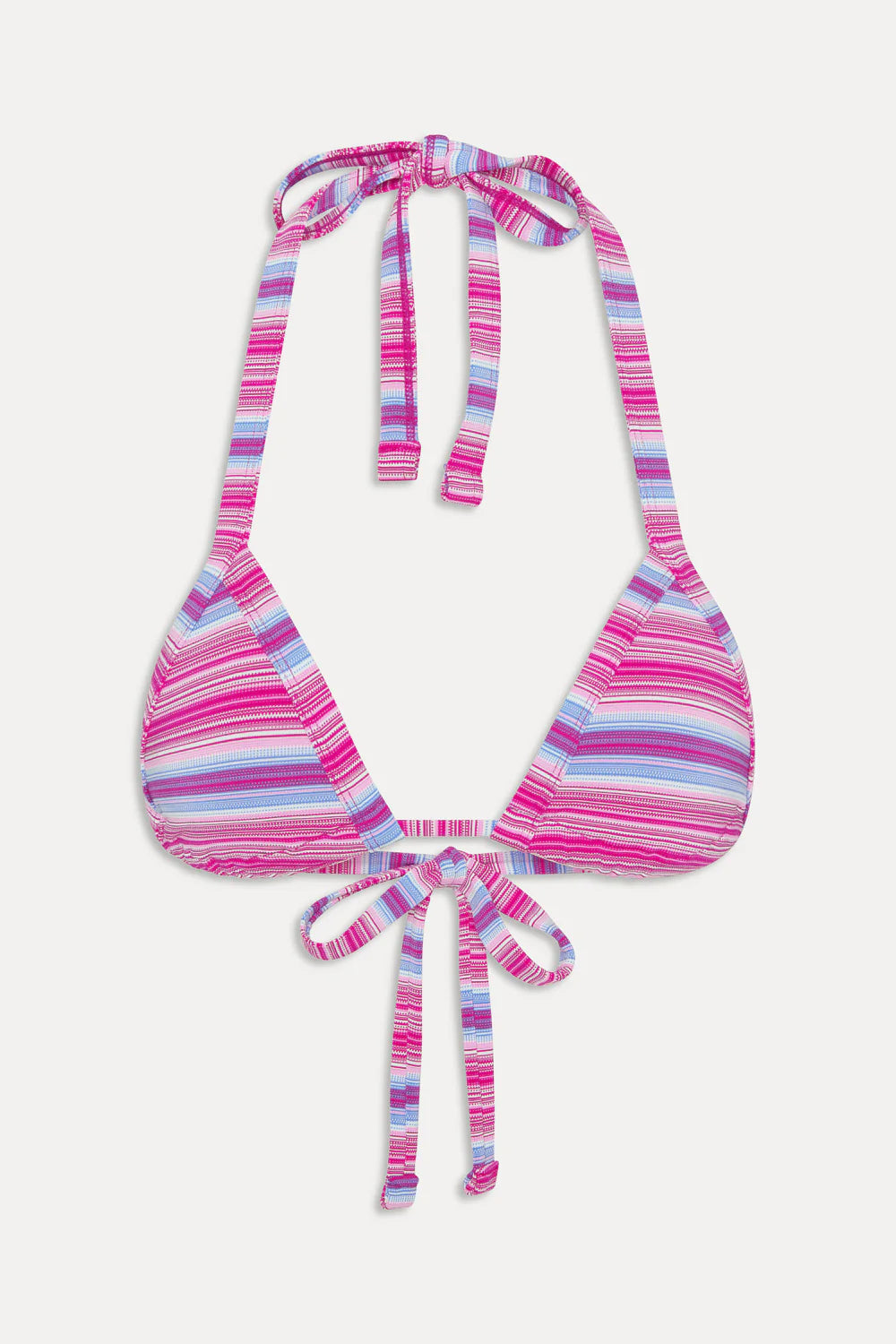 Striped triangle bikini top