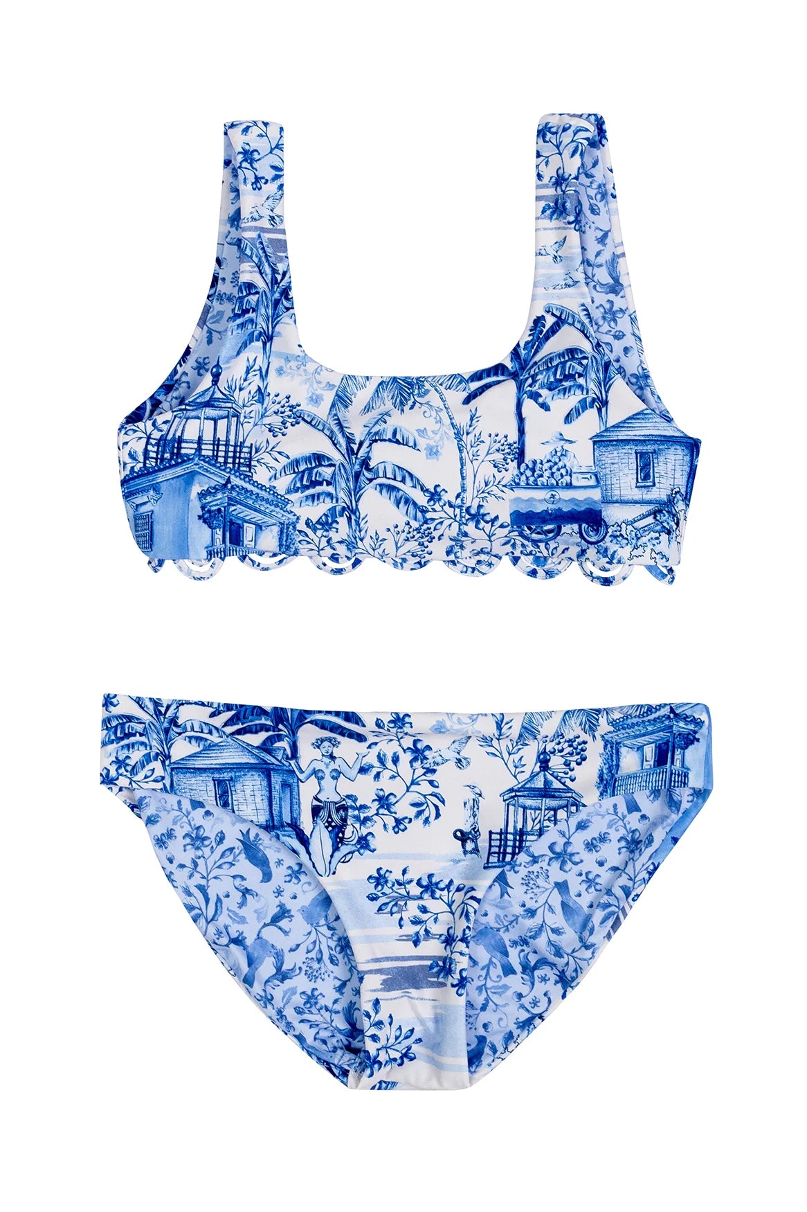 Girls two piece in blue print