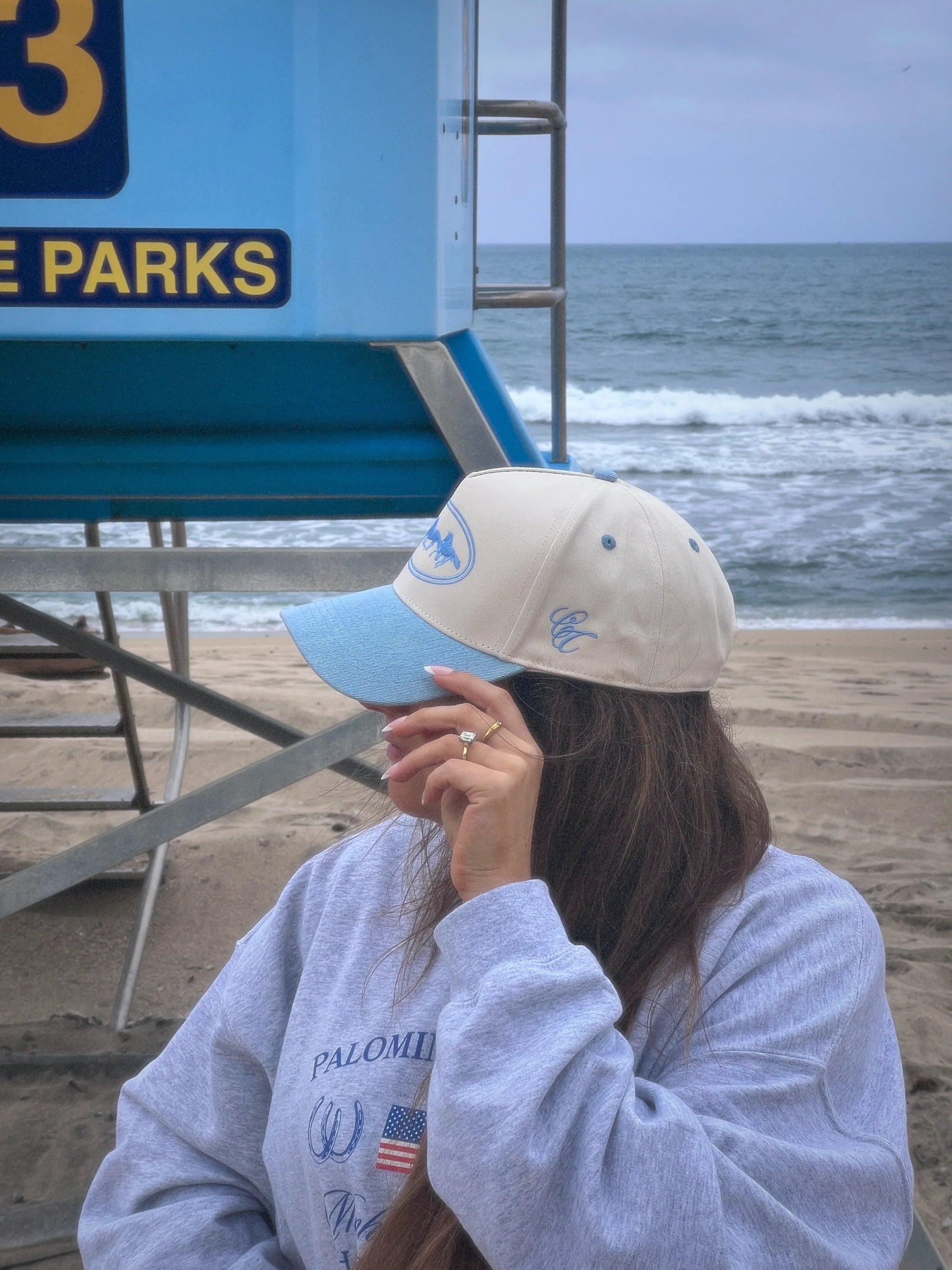 Denim horses trucker hat