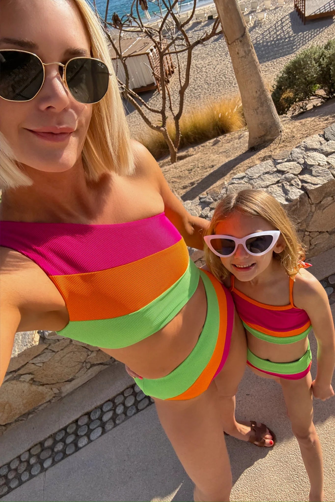 Bright Color Block One Shoulder One Piece