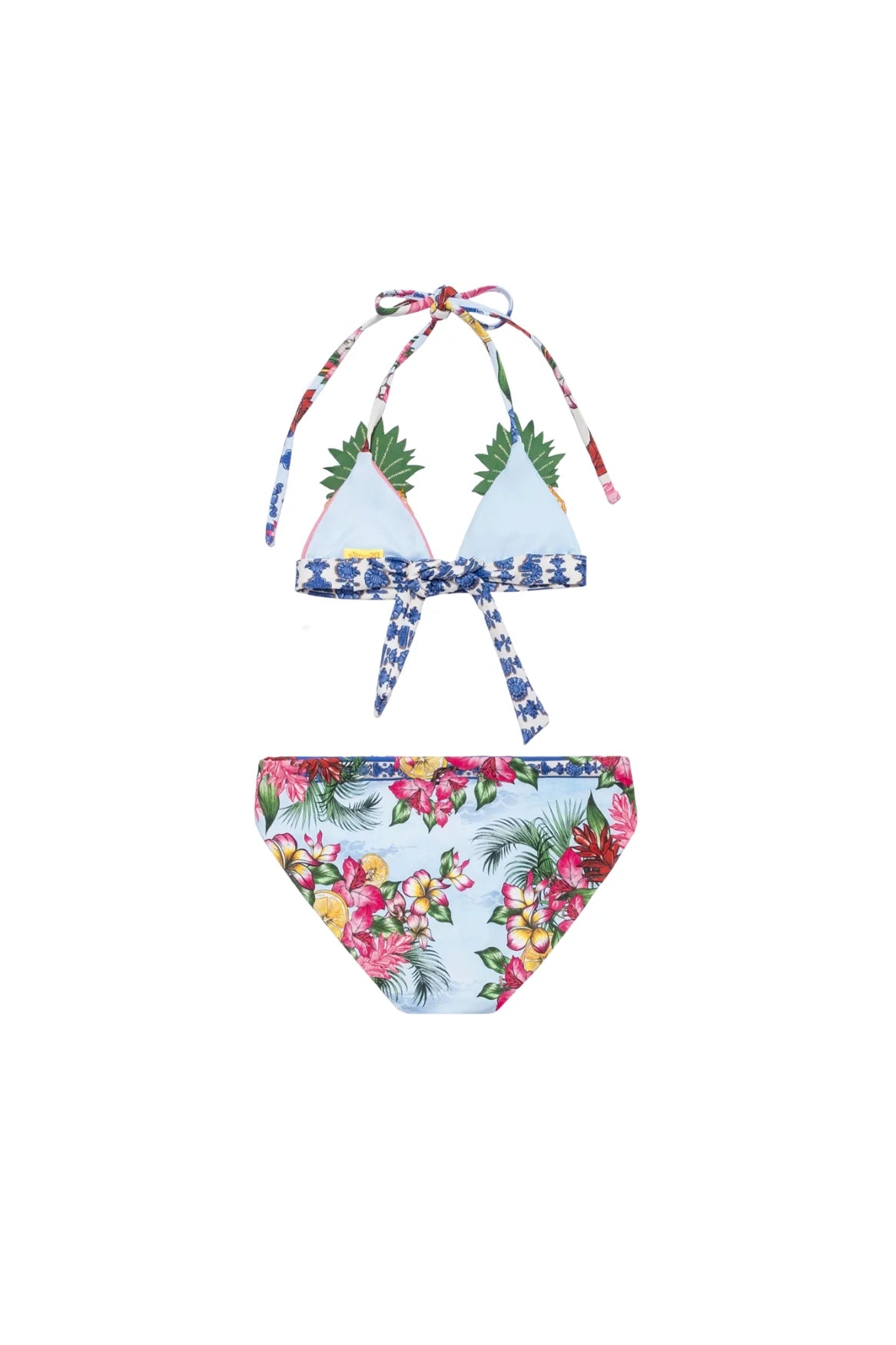 Girls' pineapple bikini set in multicolor print