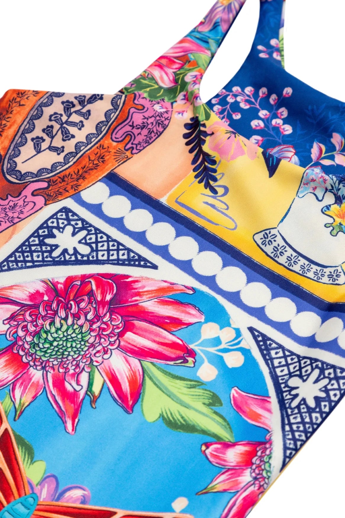 Colorful floral print girls' one piece