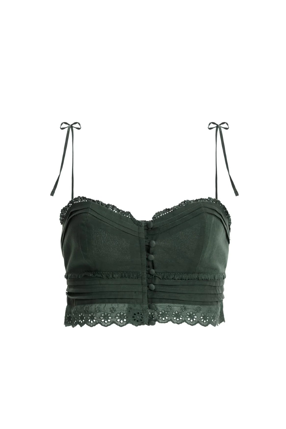 Dark Green Crop Top