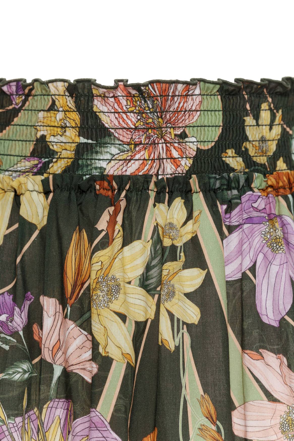 Colorful Floral Print Floor Length Skirt