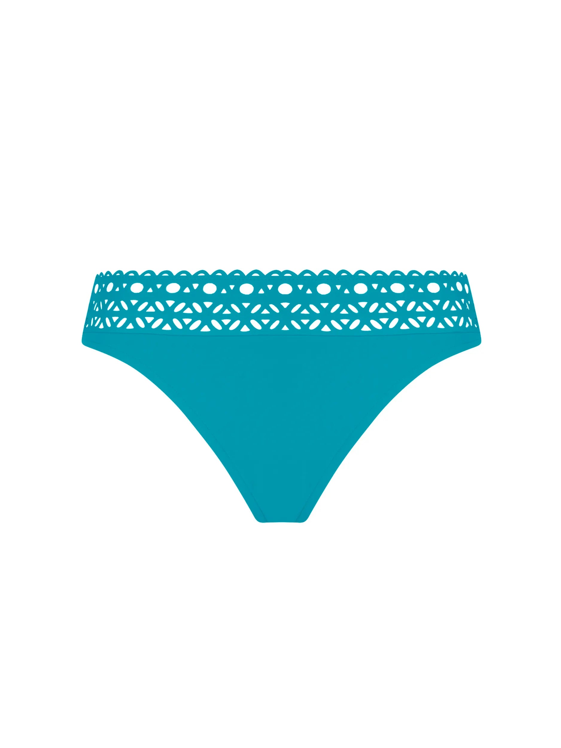 Teal bikini bottom with lace detailing