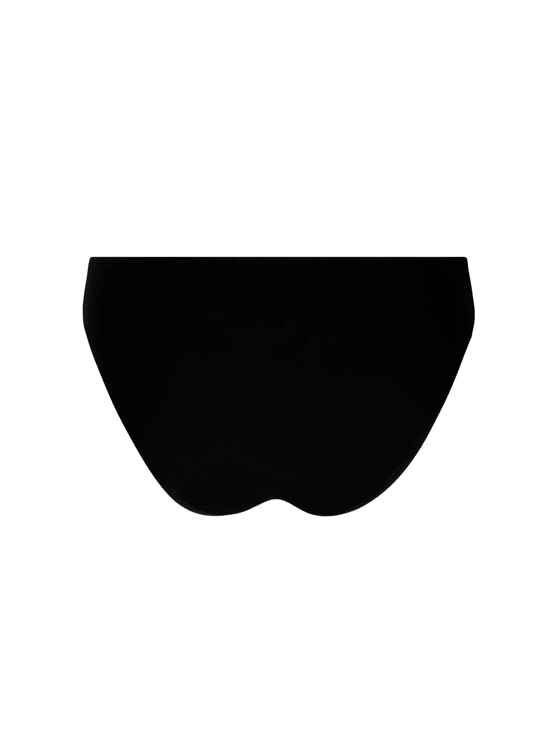 Black low waist bottom with open work band.