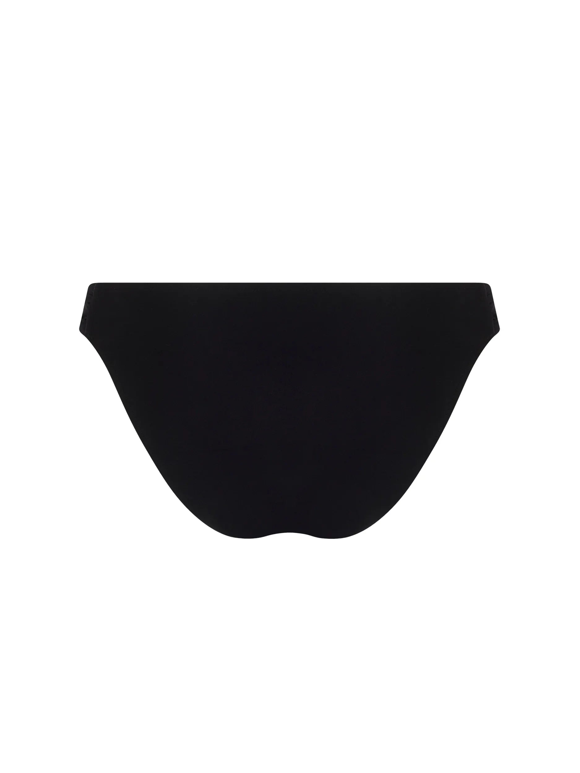 Modest coverage bottom with a low rise cut in Black