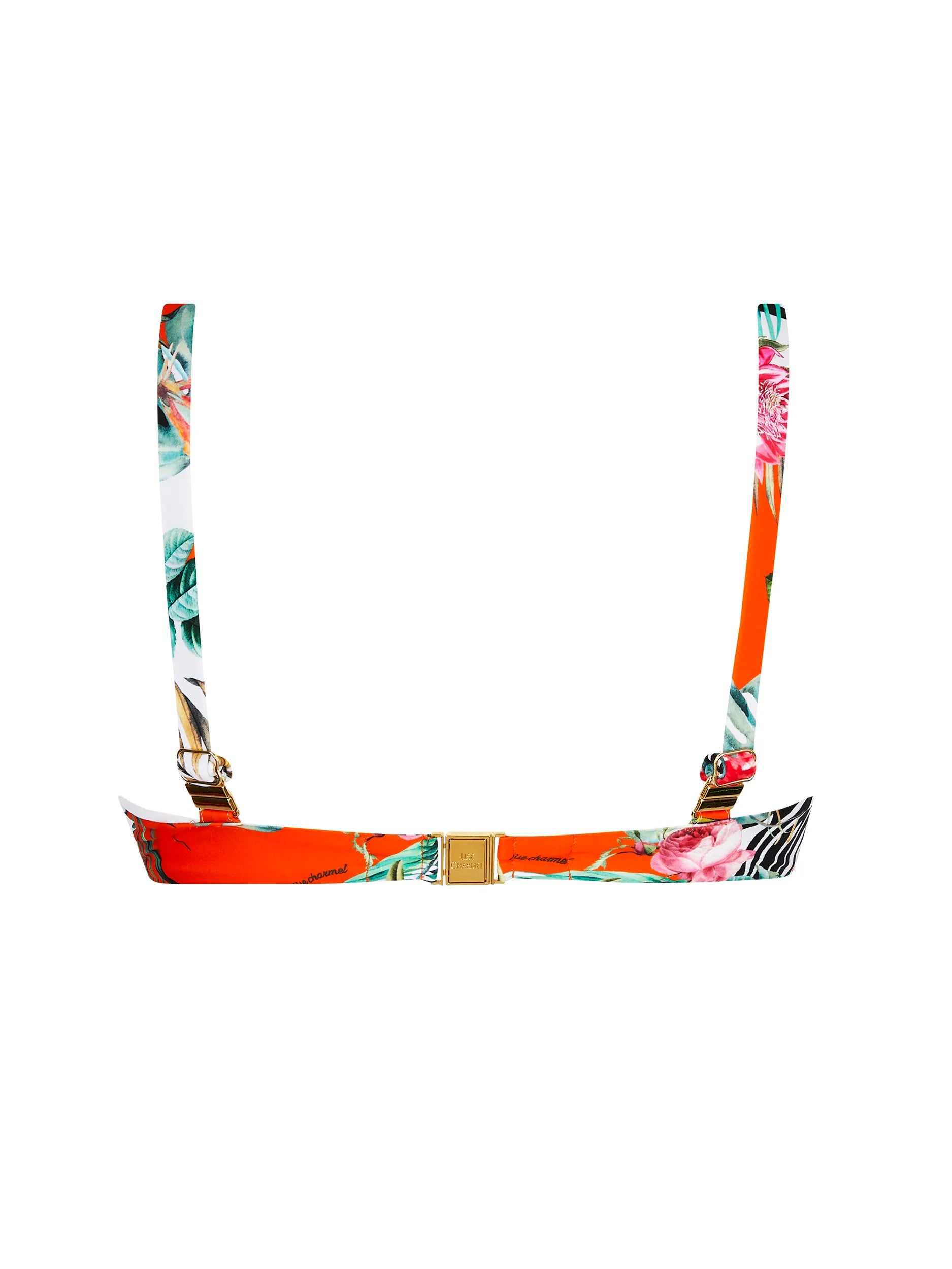 Fixed triangle top with underwire and a clasp back