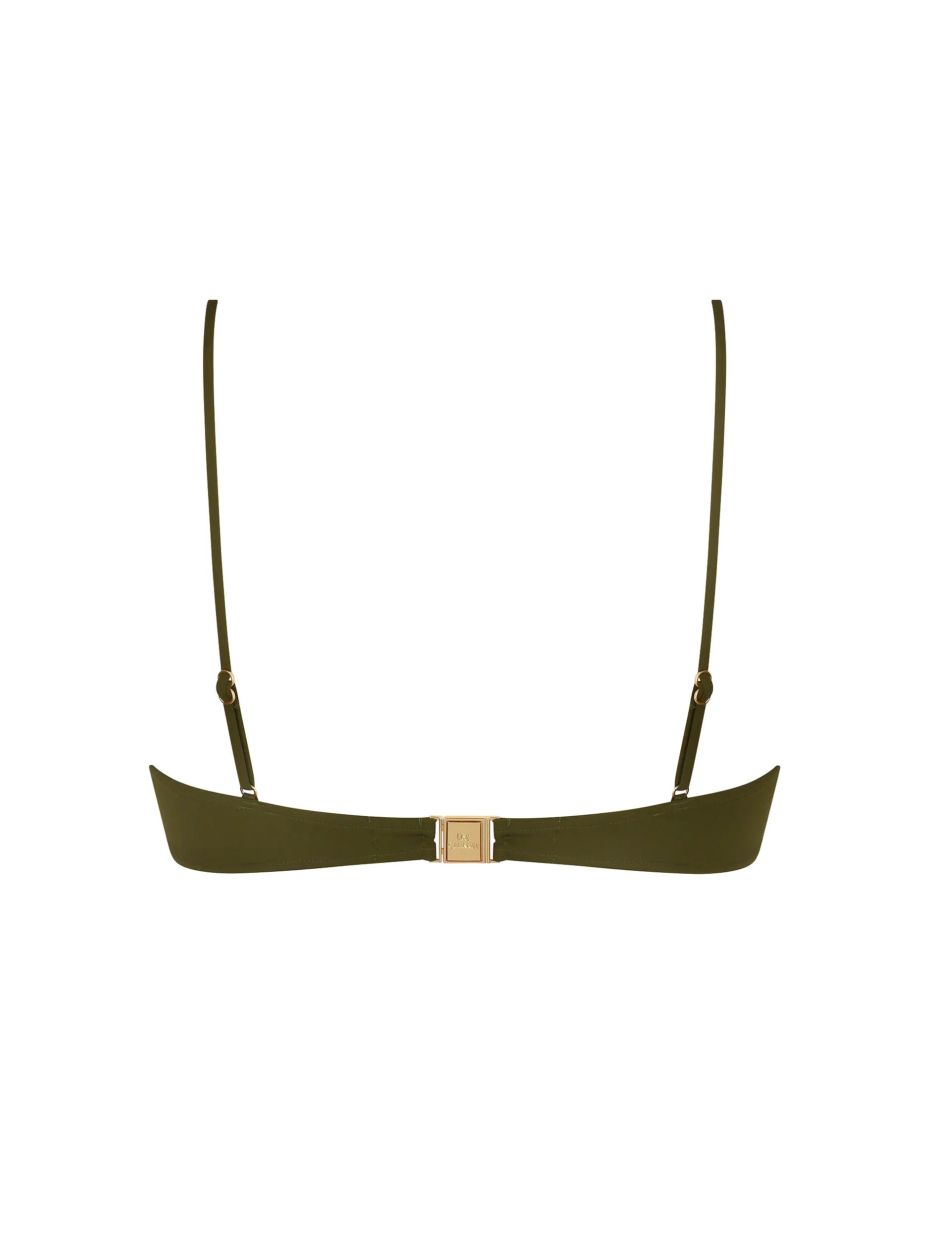 Molded cup underwire bikini top in palm tree print