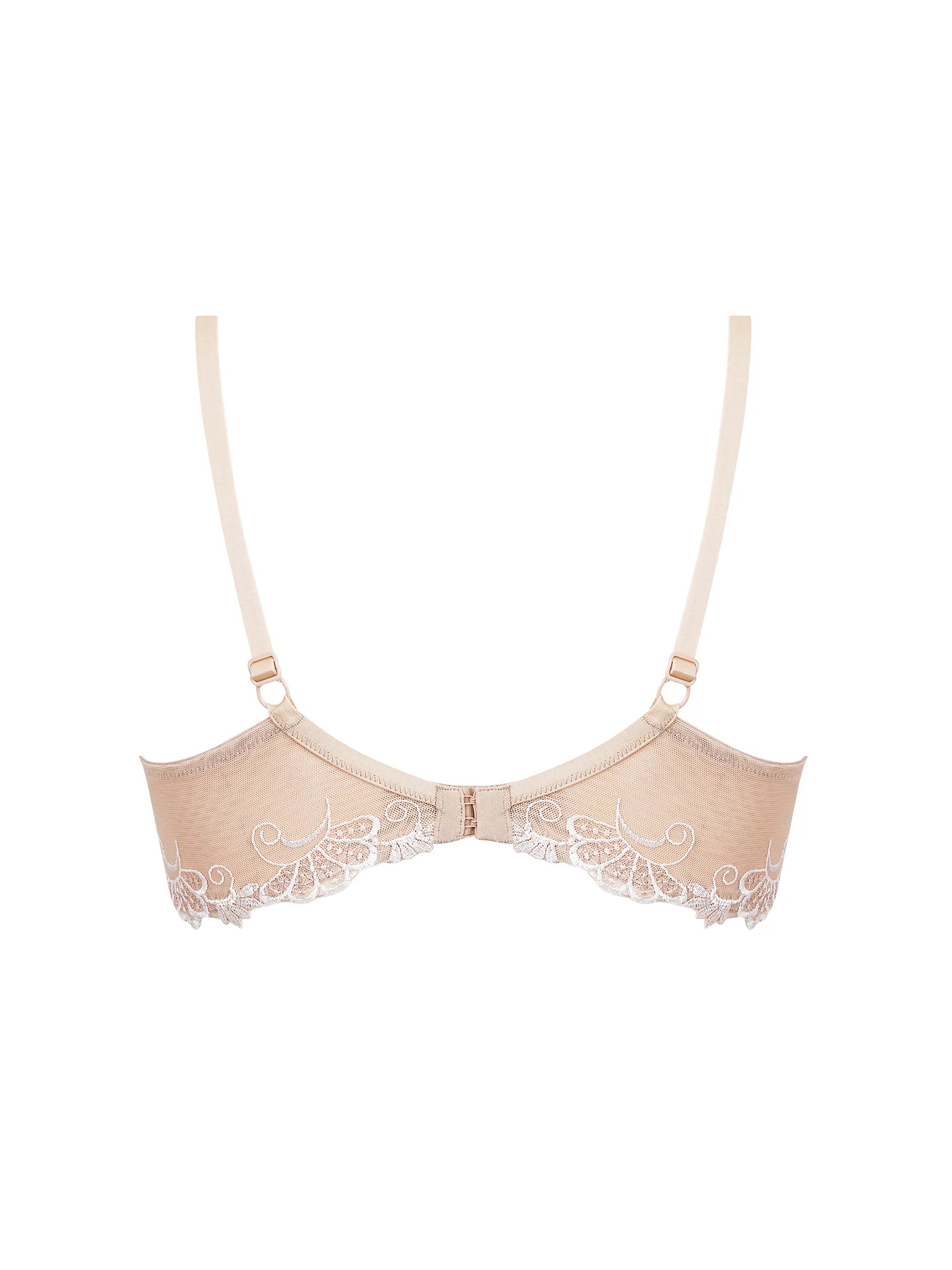 Embroidered Nude Underwire Top